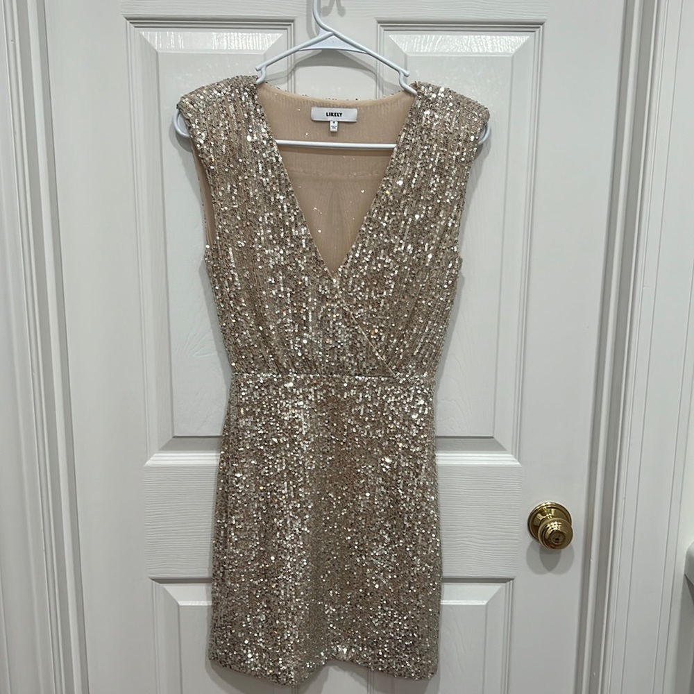 Likely gold sequin dress. Size 0.